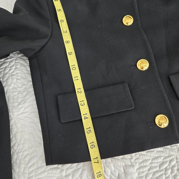 Babaton Frances Black Noir Jacket Cropped Blazer Gold Button Military Style XS - Picture 5 of 8